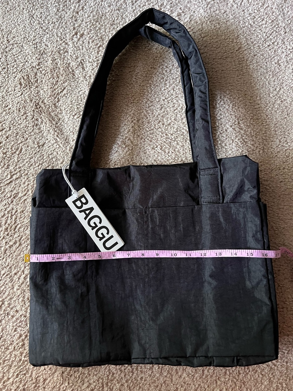 NWT BAGGU Black Small Cloud Carry-On with Detachable Interior Zip Pouch - Picture 12 of 15